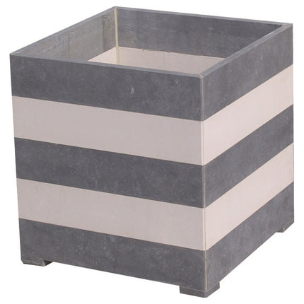 Vierkante arduinen plantenbak Modern Blue/White 50x50x52 cm