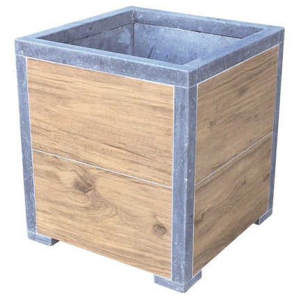 Vierkante arduinen plantenbak Modern Woodlook 40x40x42 cm