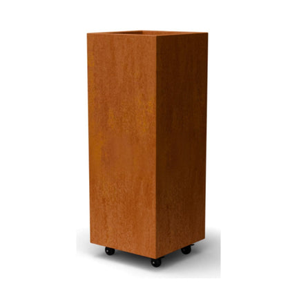 Vierkante cortenstalen plantenbak met wielen 40x40x100 cm - Doika - Plantenbak - Geroba -  - ArtesaWH3