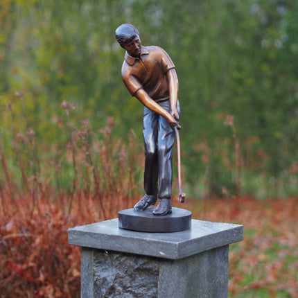 Thermobrass Golfer 40x15x19cm (HxBxL) - Doika BV - Bronzen beeld - Thermobrass - 5410807576984 - B57698