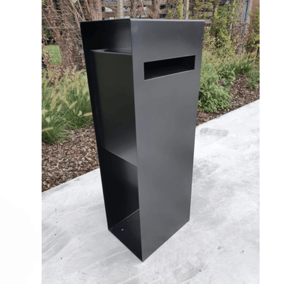 Black Letterbox GB017 with Rear Access RAL 9005